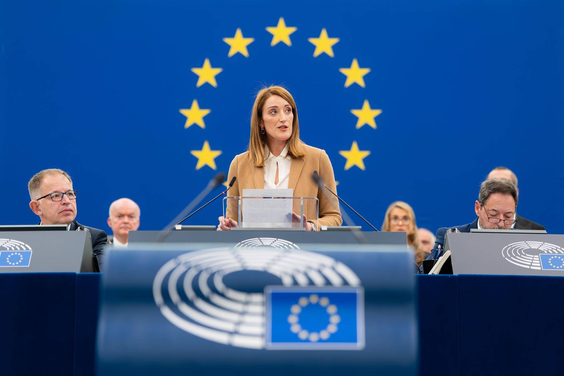 Bilde av Europaparlamentets president Roberta Metsola
