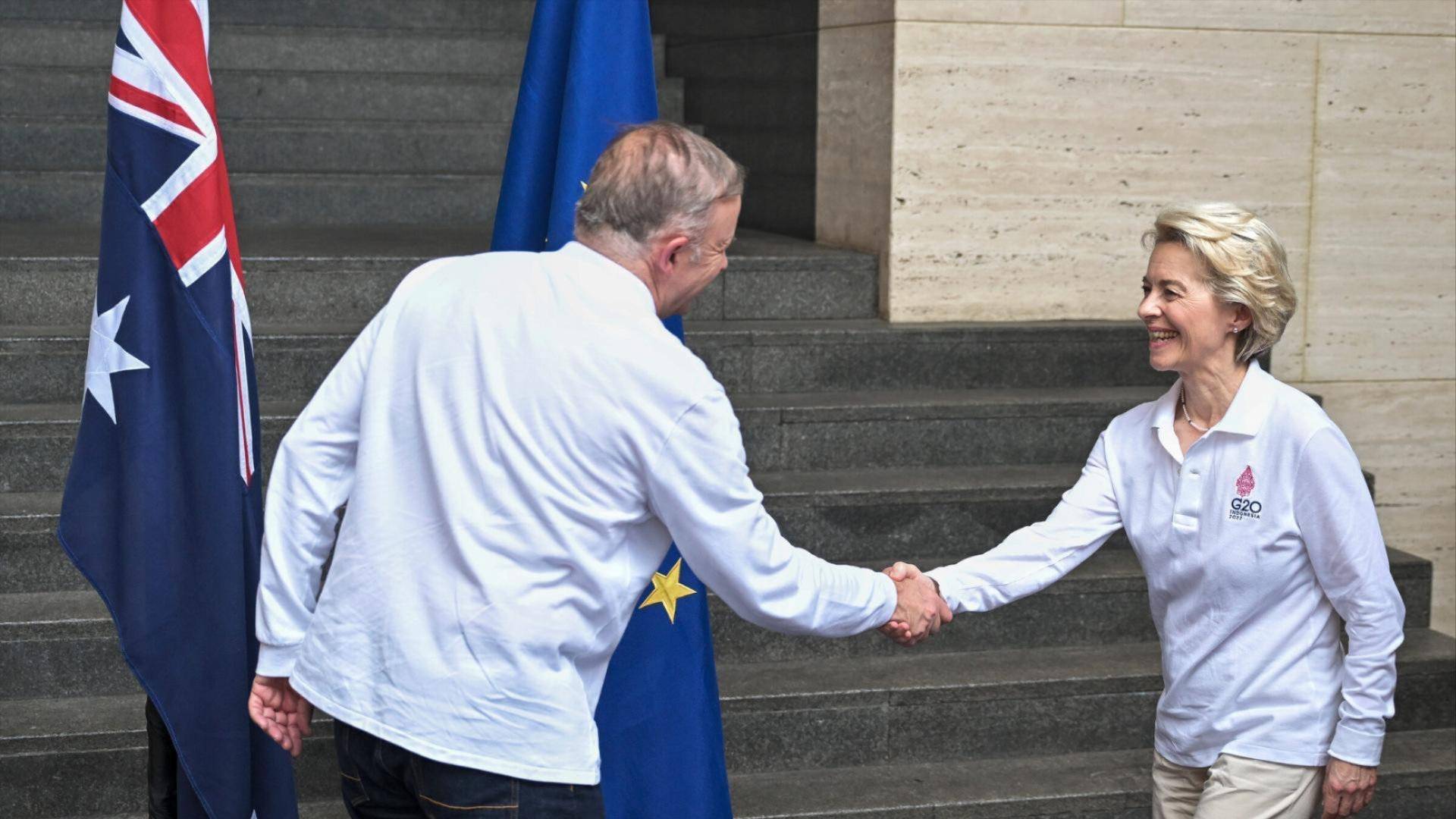 Ursula von der Leyen møter Australias statsminister Anthony Albanese