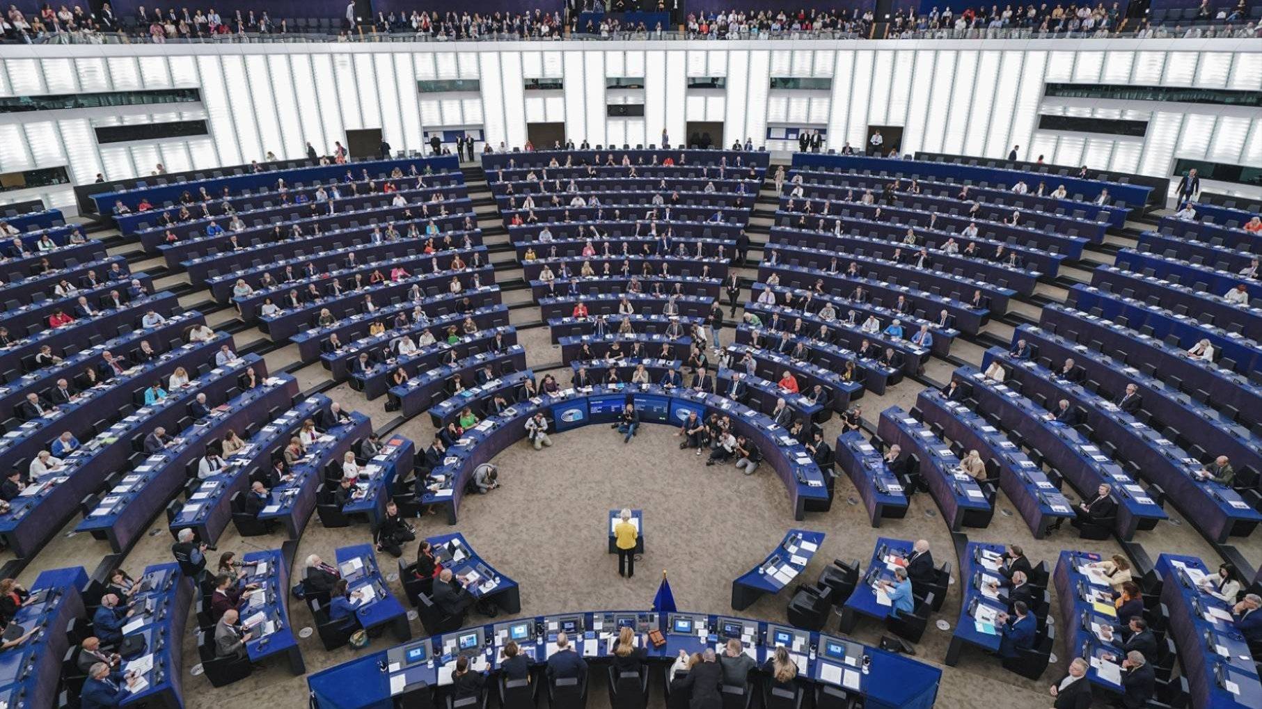Bilde av plenumssalen i Europaparlamentet