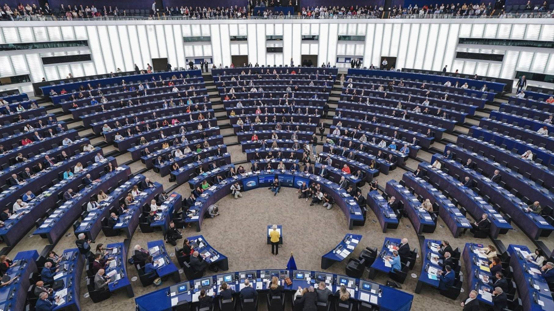 Plenumssalen i Europaparlamentet