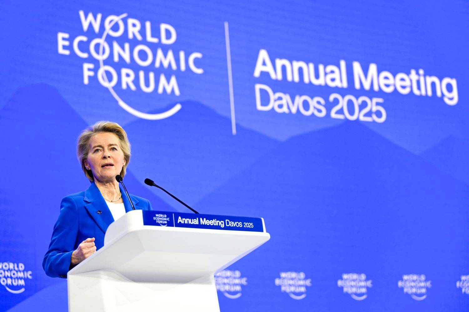 EU-kommisjonen sin president Ursula von der Leyen tala under Verdas økonomiske forum i Davos